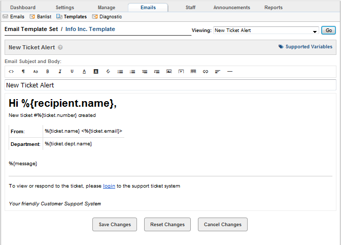 Email Templates Ticket Template Ticketing Management System C1 Service Desk From The Desk Of Email Template